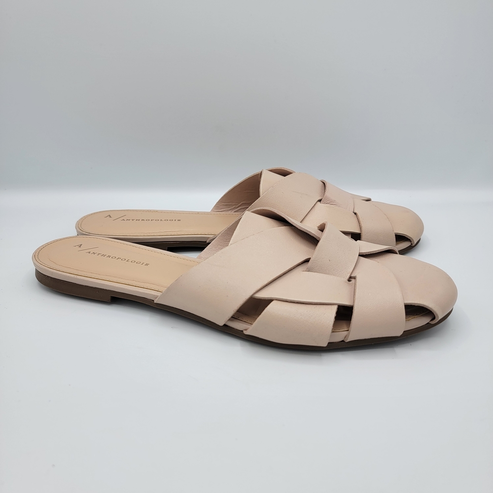Anthropologie Cream Woven Mules - Picture 2 of 8